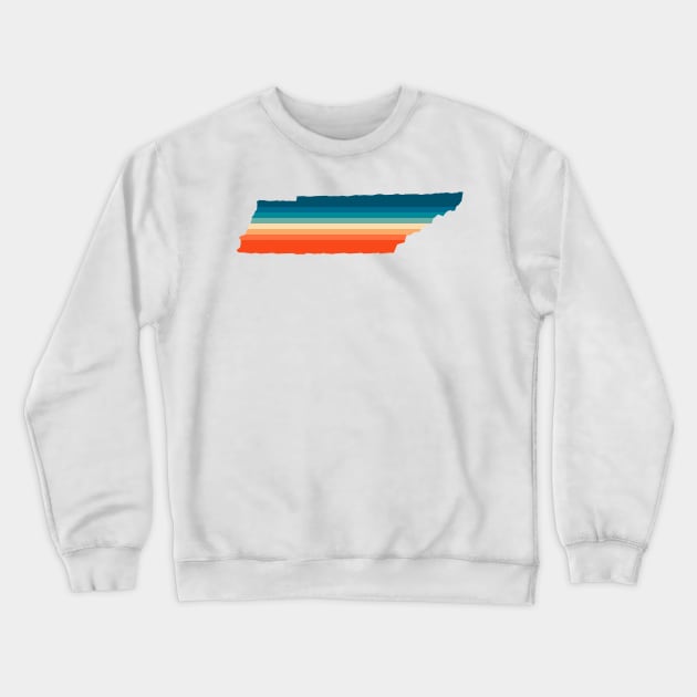 Tennessee State Retro Map Crewneck Sweatshirt by n23tees